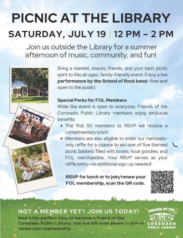 Picnic in the Park with the Friends of the Coronado Public Library